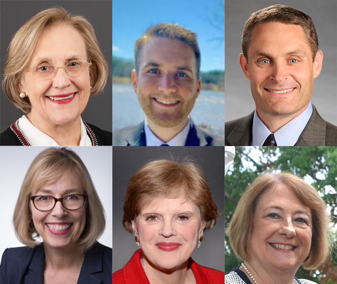 Top row, from left: Sharon Cooper, Kyle Rinaudo, Ed Setzler; bottom row, from left: Luisa Wakeman, Mary Frances Williams, Rose Lee Wing.