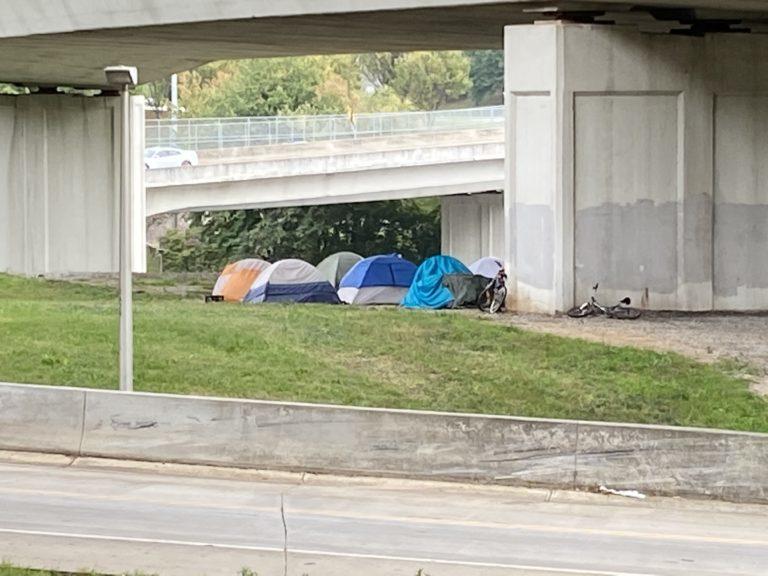 Homeless camp under an Atlanta interstate