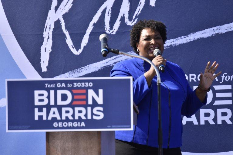 Democrats are crediting Stacey Abrams for the success of President-elect Joe Biden in Georgia and establishing the state's battleground status by blazing a path through Atlanta's northern suburbs. She took a star turn at a recent presidential campaign event in Atlanta.