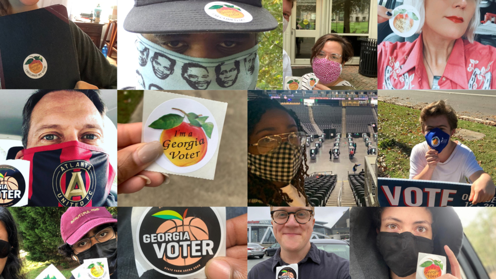 A collage of Georgia voters.