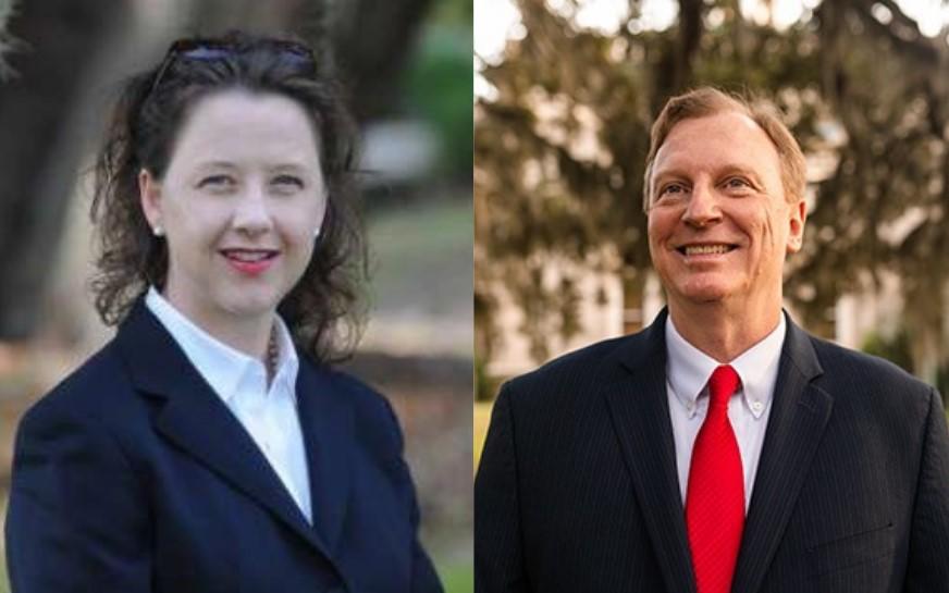 Outgoing Brunswick Judicial Circuit District Attorney Jackie Johnson and District Attorney-Elect Keith Higgins