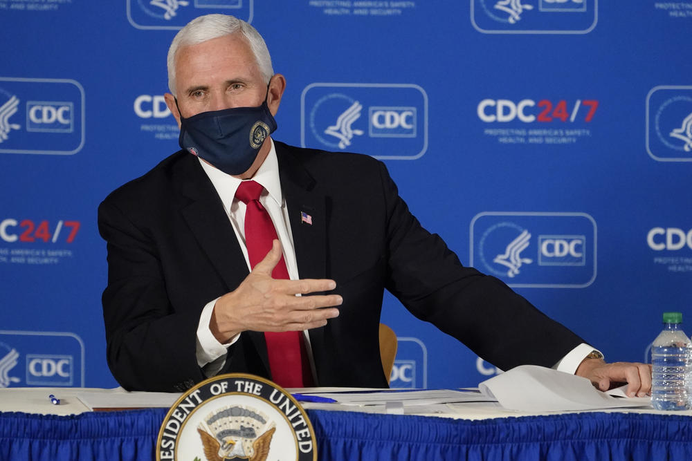 Vice President Mike Pence speaks during a briefing on COVID-19 at the Centers for Disease Control and Prevention Friday, Dec. 4, 2020, in Atlanta. 
