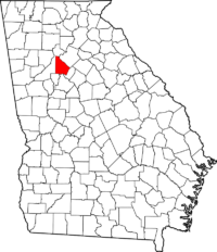 Map of Georgia showing location of DeKalb County