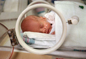 Baby in incubator