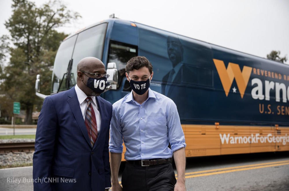 Democratic candidates Rev. Raphael Warnock and Jon Ossoff are coordinating their efforts in the election as they seek to flip Georgia’s two Senate seats.