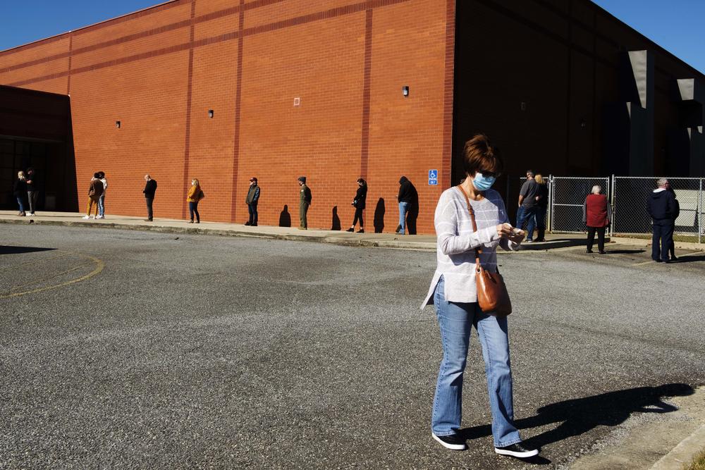 The Jan. 5, 2021, line to vote at Bonaire Middle School in Houston County, Ga, Sen. David Perdue's birthplace,  stretched to an hour long. According to the Georgia Secretary of State, that wait was out of the ordinary. 