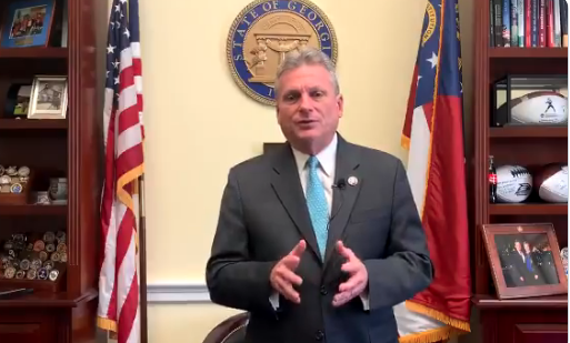 Screenshot from U.S. Rep. Buddy Carter's video statement explaining his objection to Georgia's electoral votes in the Nov. 3, 2020, presidential election.