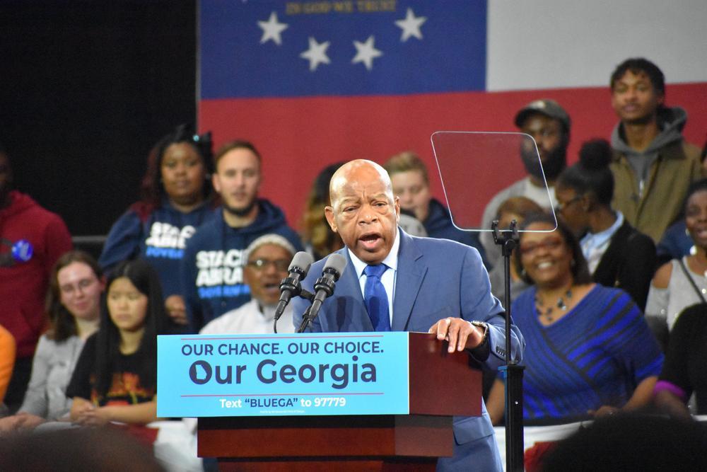 Rep. John Lewis speaks at a campaign event for Stacey Abrams in 2018.