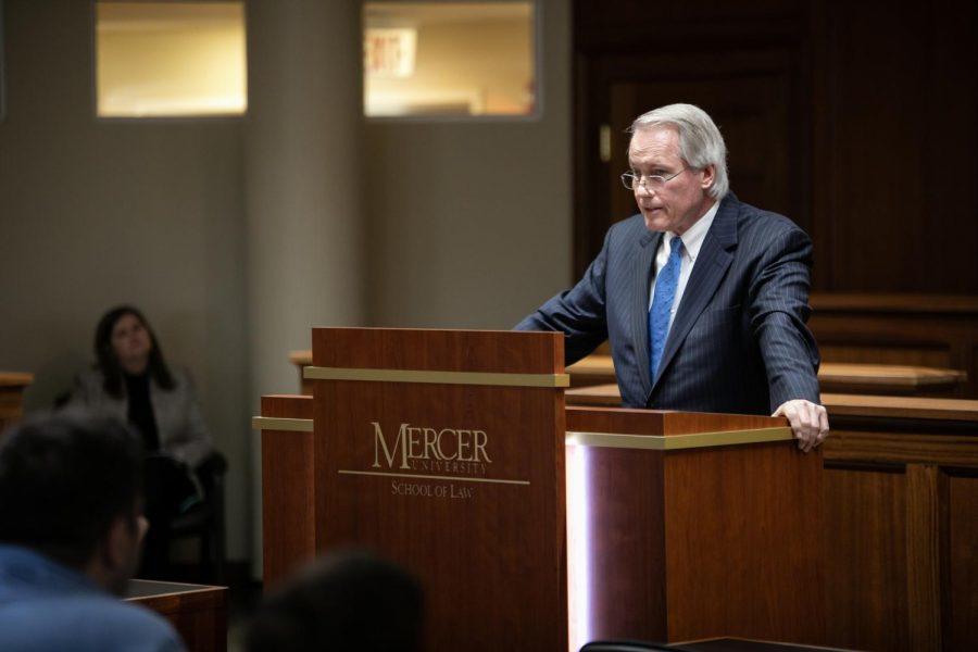 L. Lin Wood, an alumnus of the Mercer Law School, speaks as a part of the Legal Legends series Jan. 16, 2020.