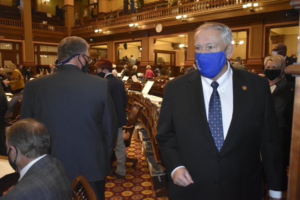House Speaker David Ralston enters the House Chamber on the first day of the 2021 legislative session. 
