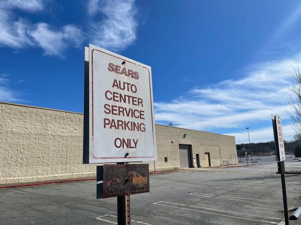 A sign still stands out of the former Sears location at Town Center at Cobb. The anchor had been open there since the mall's inception in 1986.