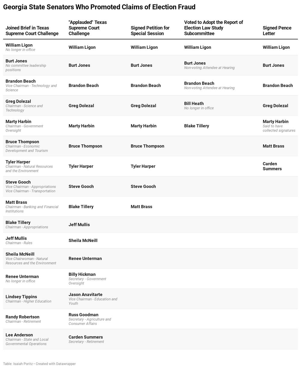 Ga. state senators claiming election fraud