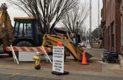 Businesses remained open Friday as film crews took over the upper floor of Grant’s Lounge for production of the upcoming Showtime series “First Ladies.” 