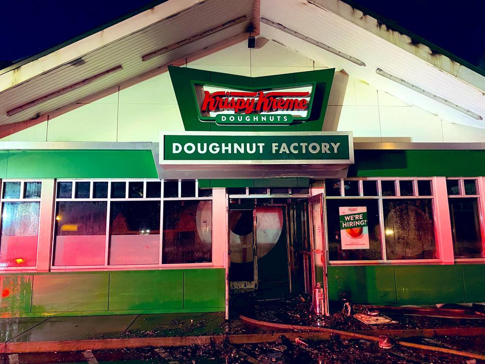 Krispy Kreme damaged by fire in Atlanta.
