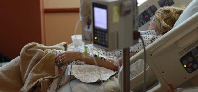 Patient in hospital bed