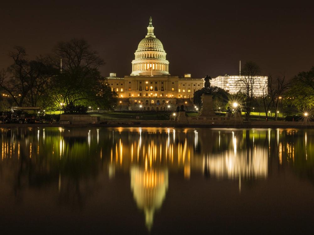 U.S. Capitol at night