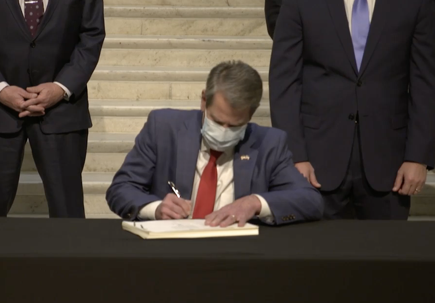 Gov. Kemp signs FY2021 budget on Monday, Feb. 15, 2021.