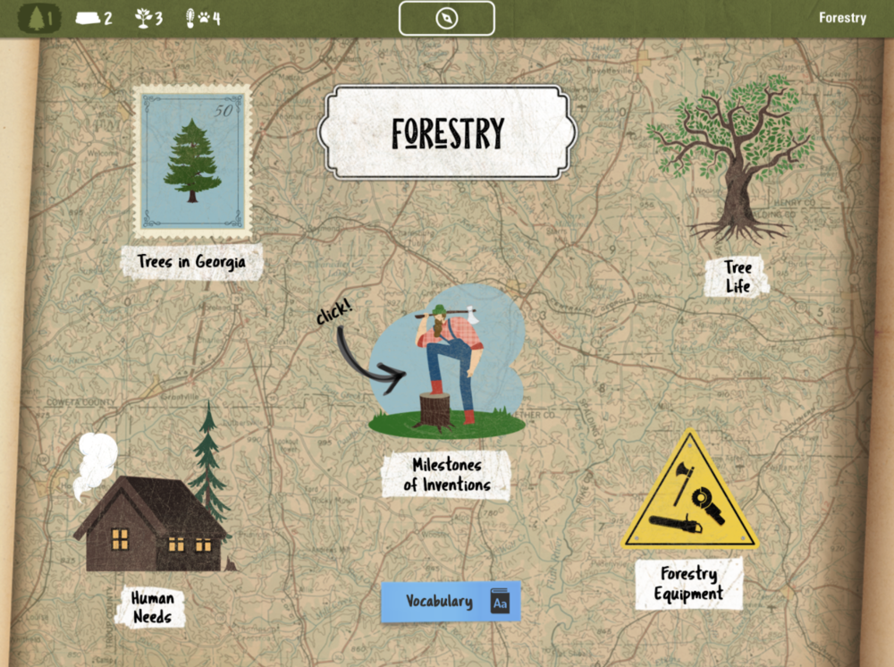 Forestry section home screen