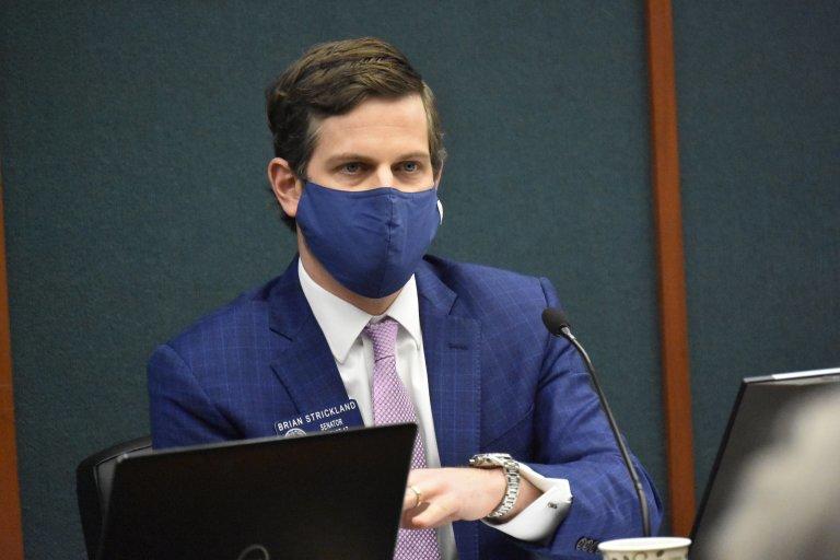 Sen. Brian Strickland introduced his bill allowing judges to temporarily suspend the right to a speedy trial in Georgia Monday.