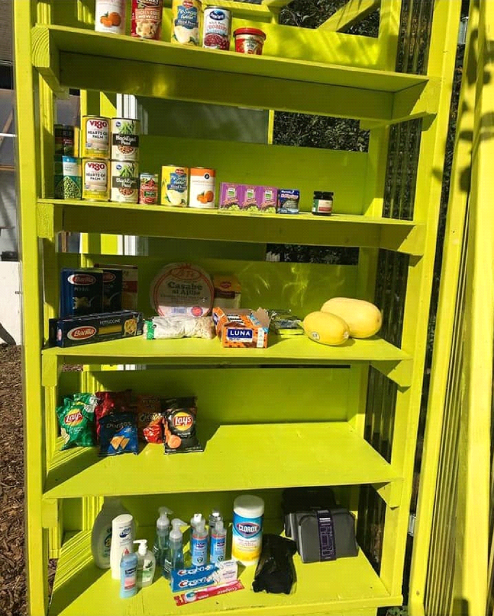 A Free99Fridge stands in an Atlanta area neighborhood, stocked with food for those in need.