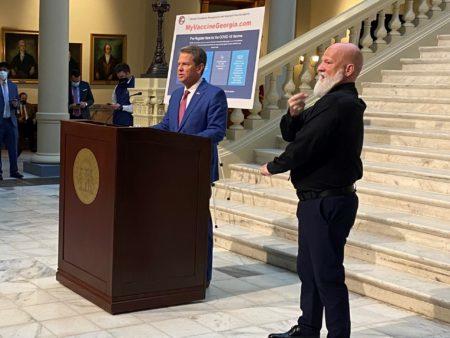 Gov. Kemp speaking at recent news conference