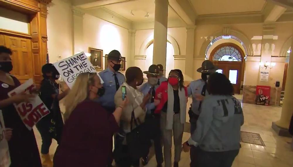 Park Cannon is arrested in the state capitol.