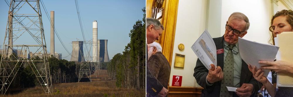 Georgia Power's Plant Scherer, left, and Juliette resident Amber Joyner, right, at the Georgia Capitol in 2020. 