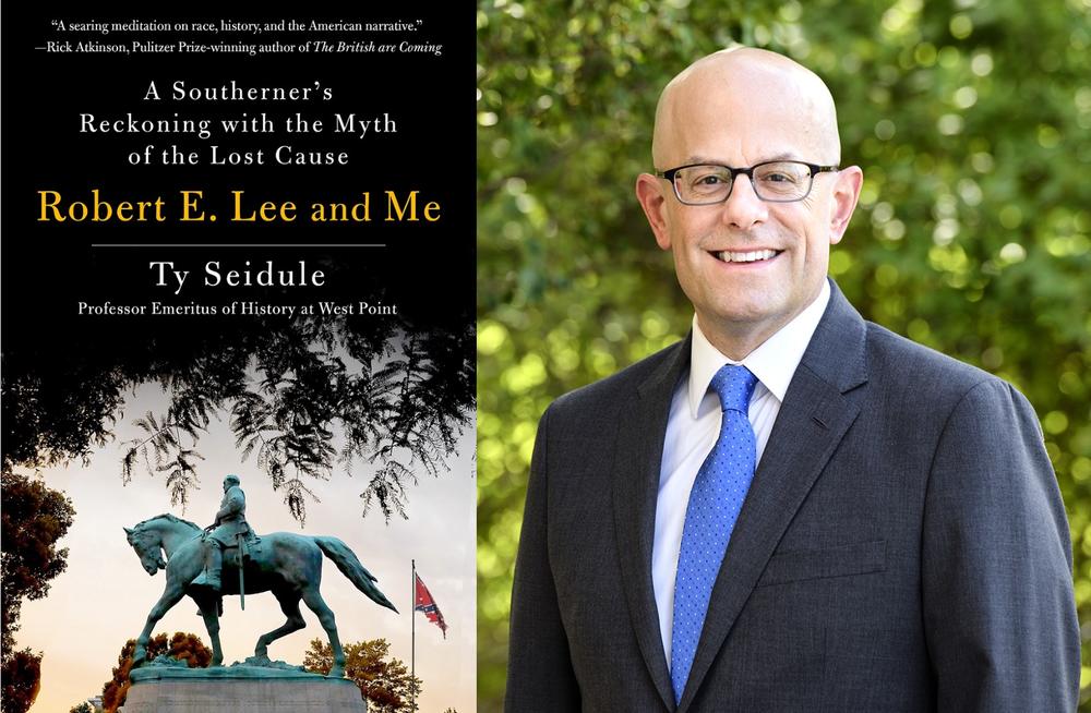 An image of author of Ty Seidule and an image of the cover of the book.