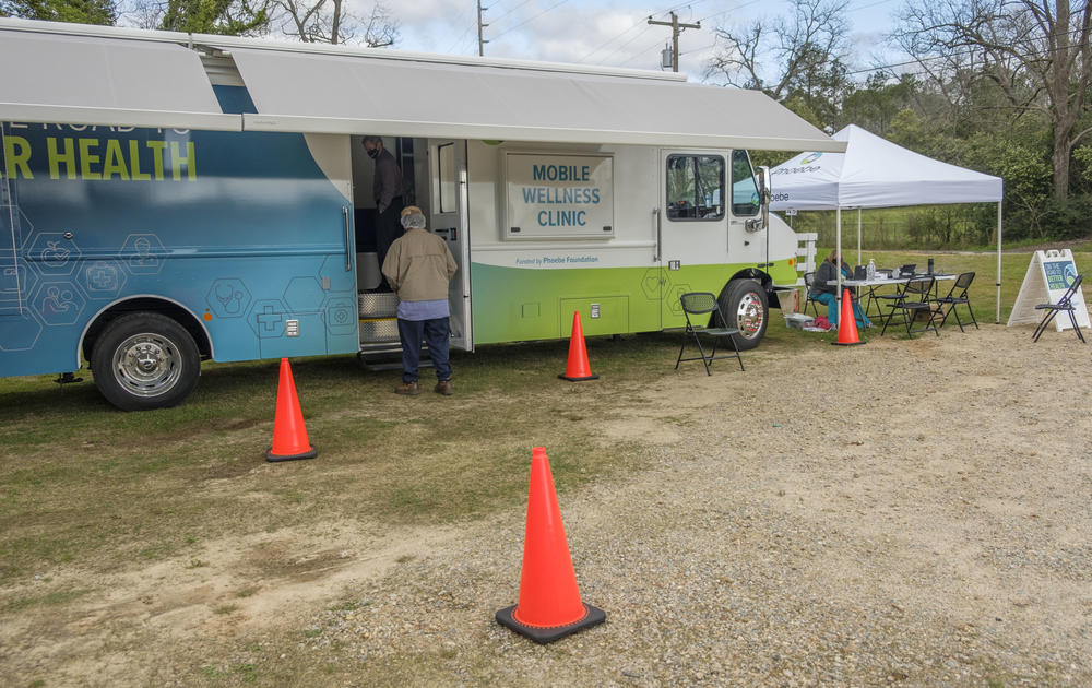 One of two mobile health clinics Phoebe Putney Health Systems is now using to take COVID-19 vaccines on the road to rural communities and into neighborhoods. 