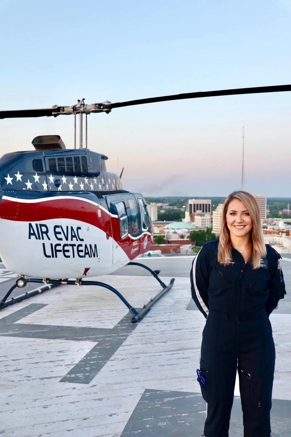 Britta Thomason, a Peach County native, leads the Air Evac Lifeteam base in Dublin, Georgia.