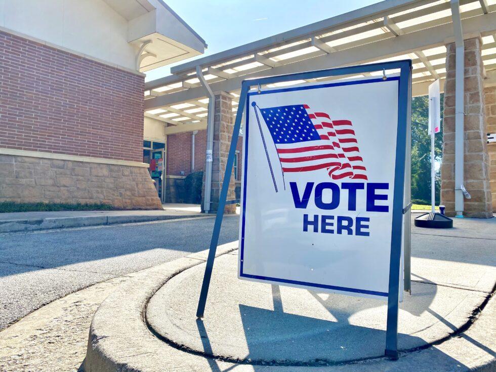 Vote sign taken on Election Day