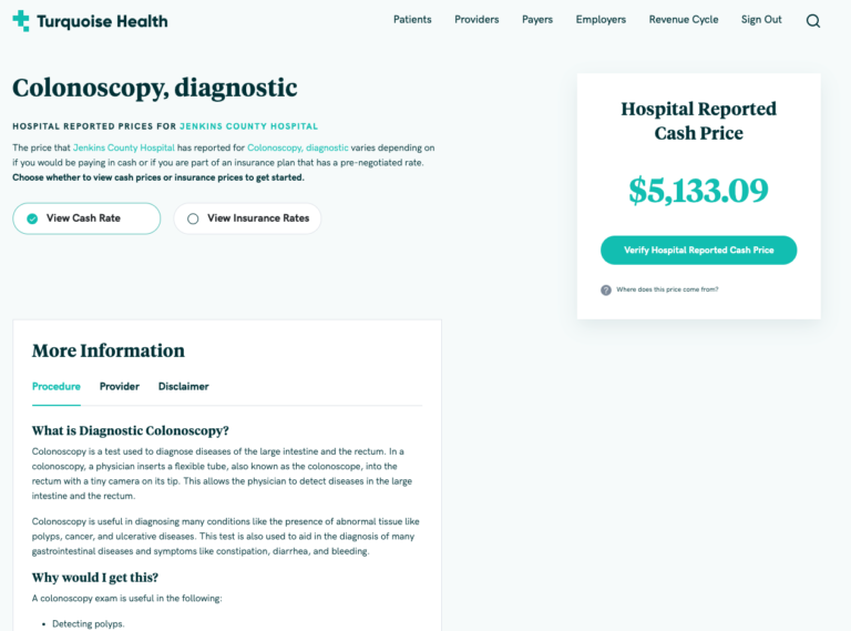 Hospital pricing data from Turquoise Health.