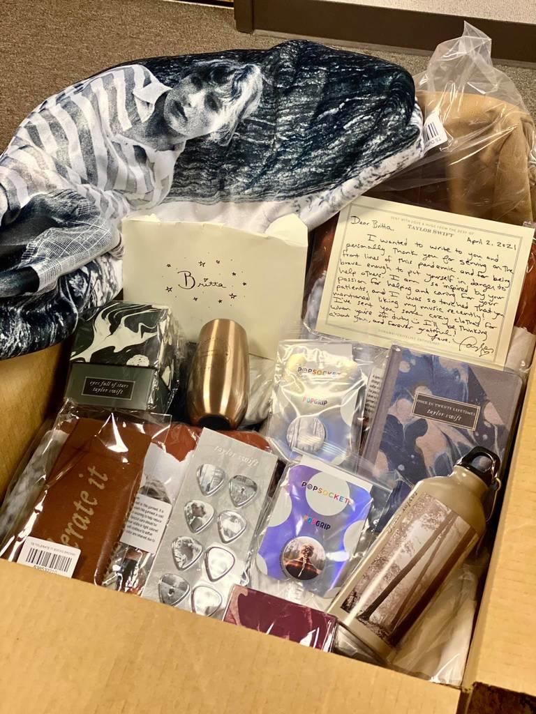 Box of items from Taylor Swift