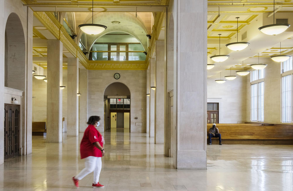 The waiting area of Terminal Station in Macon. Until the 1960s, this is where passengers would have waited to board a train called the Nancy Hanks, running north to Atlanta or southeast to Savannah.