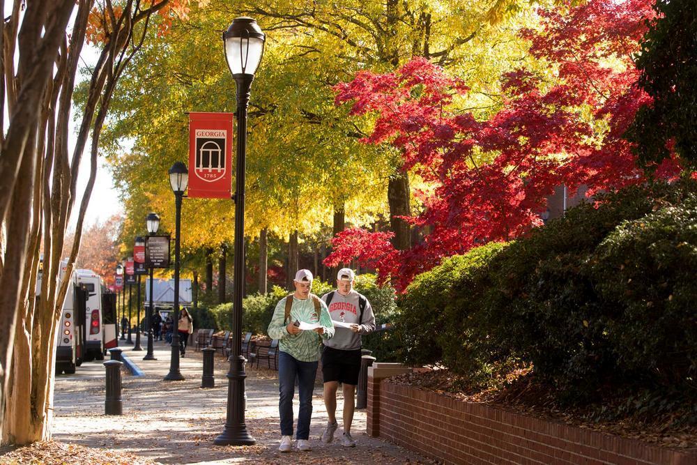 Students walk on campus at UGA