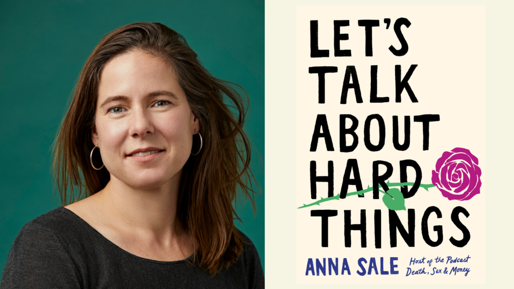 Anna Sale side by side and the cover of her new book.