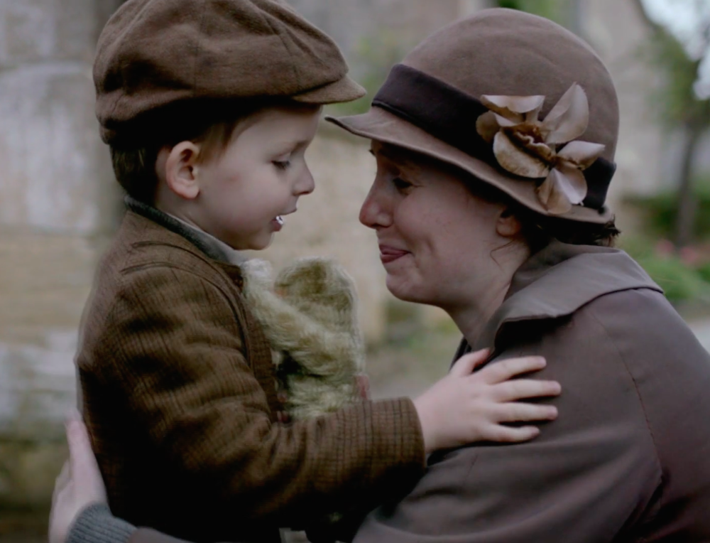 Jane saying goodbye to her son.