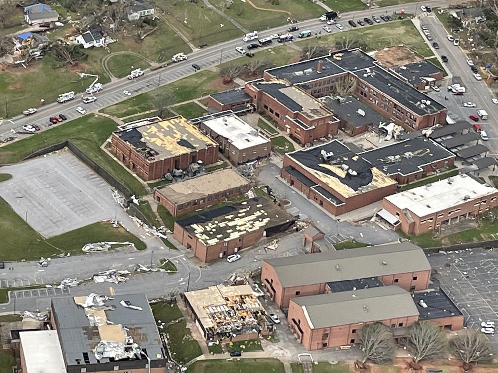 Tornado Damage to Newnan High School Campus