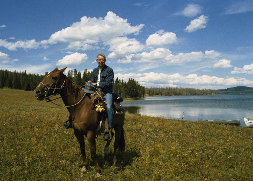 Jimmy Carter at the Grand Teton National Park in Wyoming on August 26, 1978.