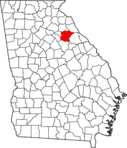 Map showing Oglethorpe County