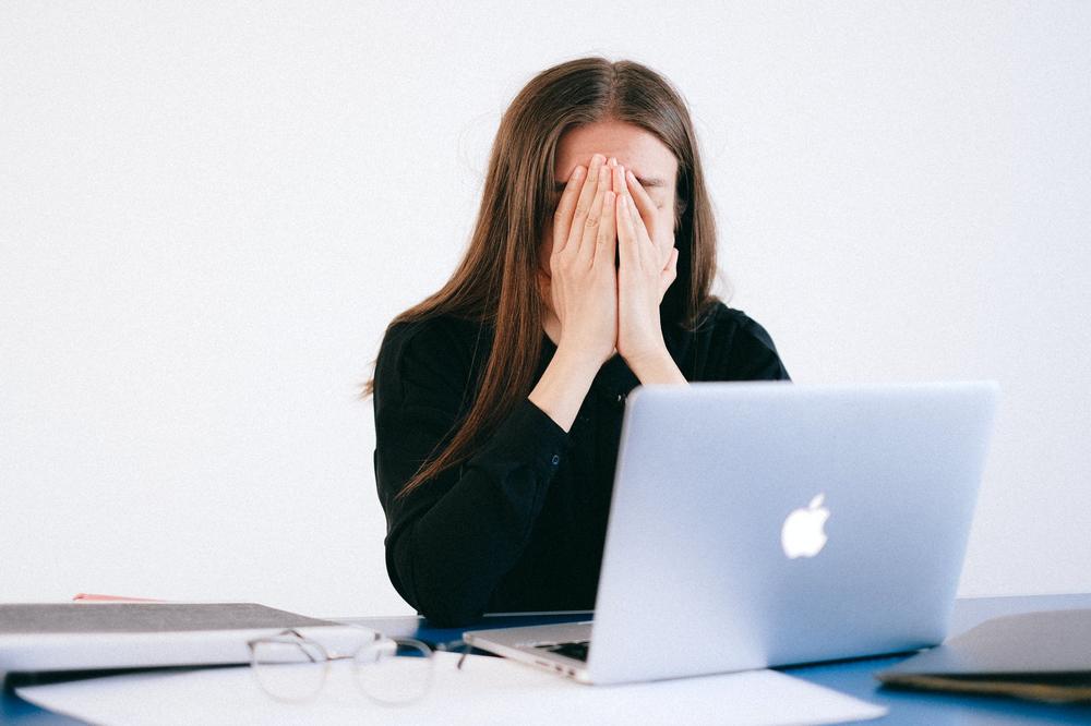 Woman in front of computer