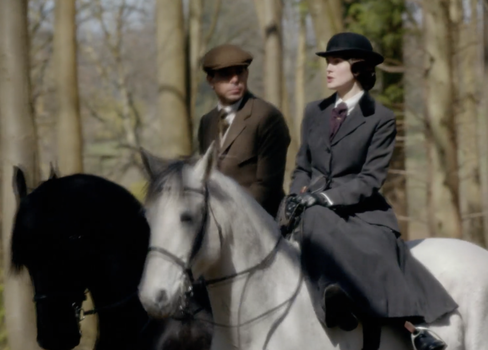 Tony and Mary on horseback.