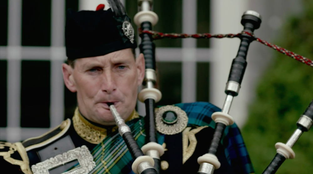 Bagpipe player.
