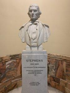 Alexander Stephens bust at the Georgia state Capitol.