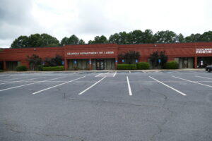 The Georgia Department of Labor Career Center in Norcross appeared abandoned late Wednesday morning. The state pays more than $800,000 per year to rent about 37,000 square feet of space in a shopping center.