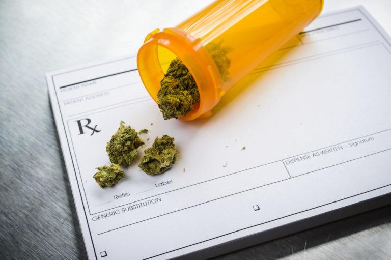 Cannabis in prescription bottle