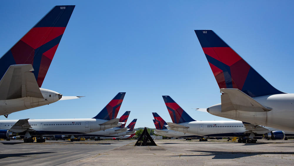 Dozens of Delta jets have been parked on the tarmac of the Birmingham-Shuttlesworth International Airport since last spring.