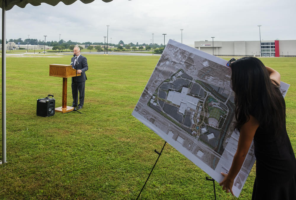 Macon-Bibb Mayor Lester Miller during the unveiling of his plan for reinvesting $100 million into the Macon Mall. 