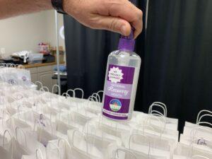 A bottle of hand sanitizer was included in the gift bags for businesses who support national recovery month in Coweta County. 