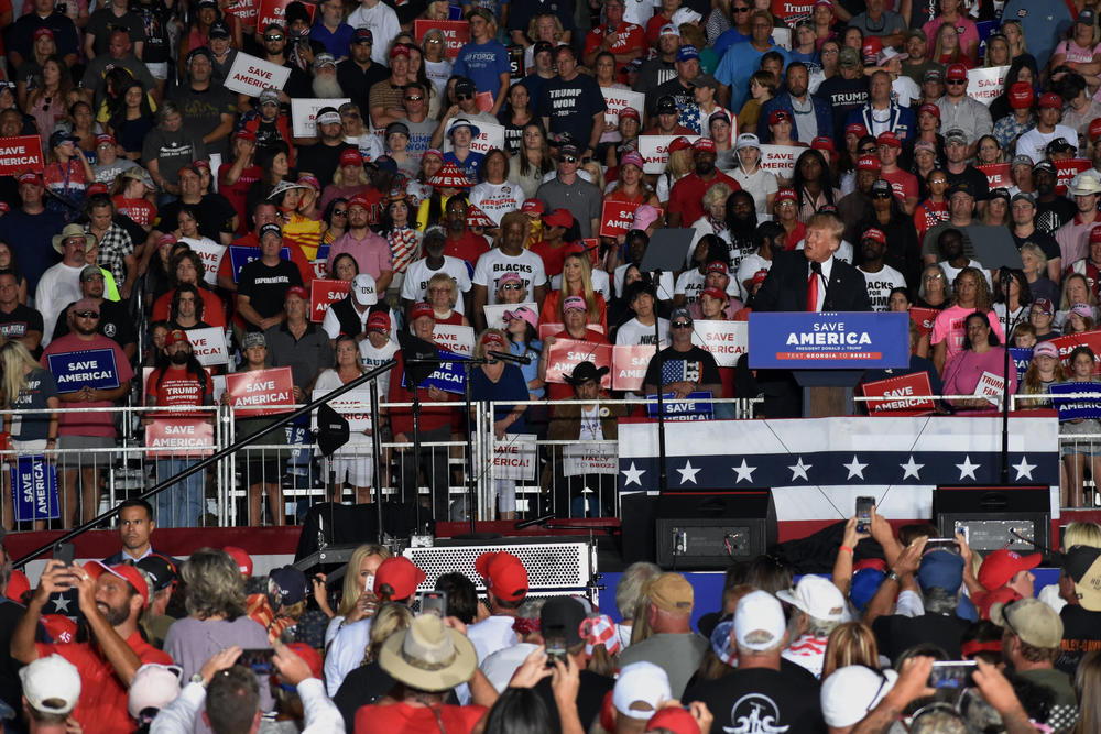 Former President Donald Trump held a "Save America" rally in Perry, Ga. Saturday, Sept. 25, 2021.